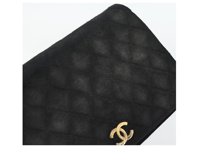 CHANEL Matelasse Chain Shoulder Bag Cotton Black Gold CC - vista 10