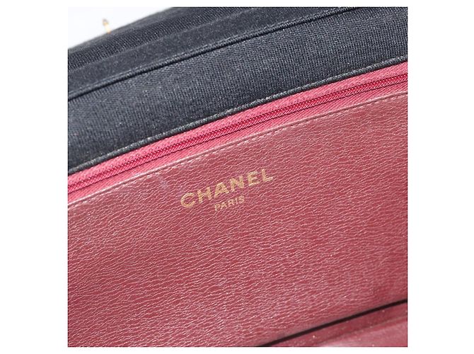 CHANEL Matelasse Chain Shoulder Bag Cotton Black Gold CC - vista 11