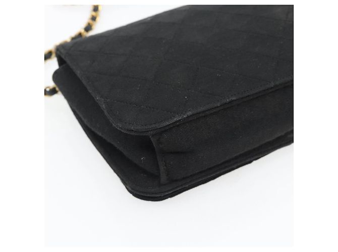 CHANEL Matelasse Chain Shoulder Bag Cotton Black Gold CC - vista 16