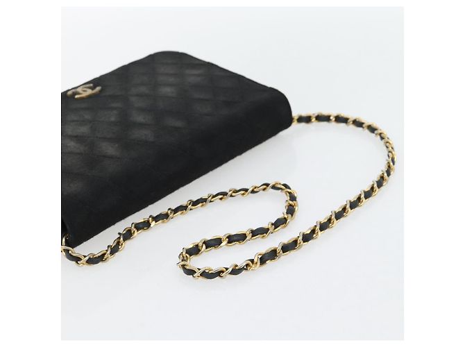 CHANEL Matelasse Chain Shoulder Bag Cotton Black Gold CC - vista 7