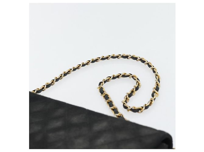 CHANEL Matelasse Chain Shoulder Bag Cotton Black Gold CC - vista 8