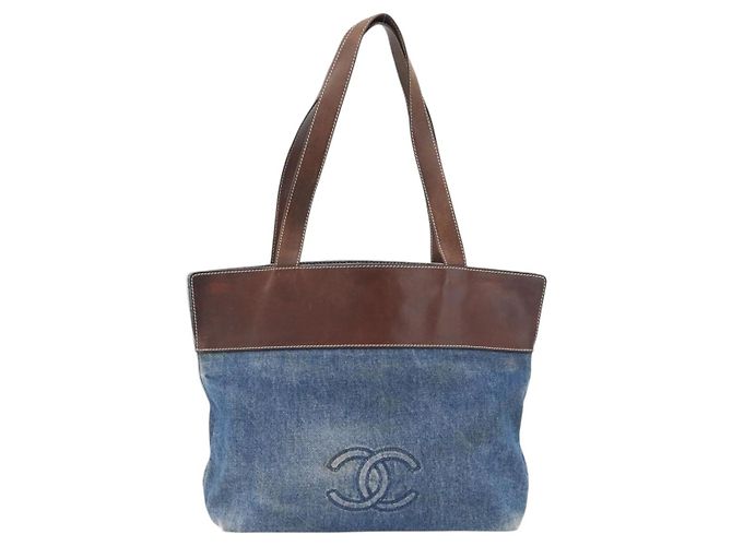 CHANEL Tote Bag Denim Blue CC - vista 13