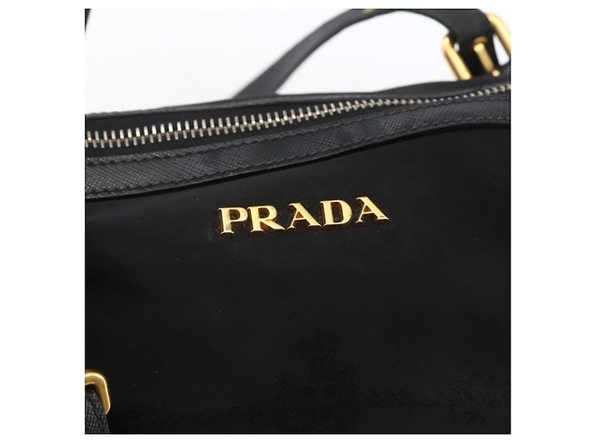 PRADA Tote Bag Nylon Black Gold - vista 18