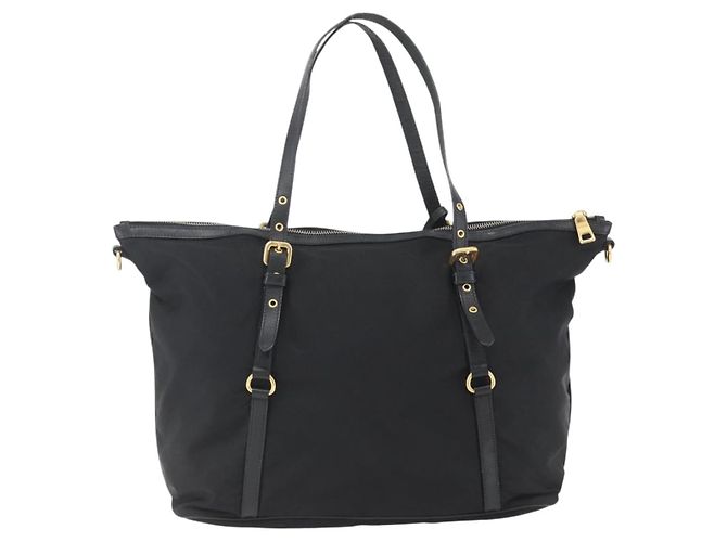 PRADA Tote Bag Nylon Black Gold - vista 2