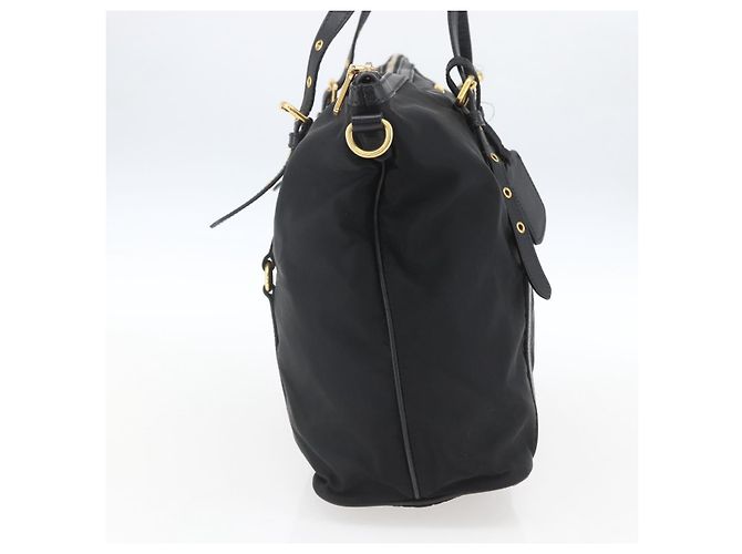 PRADA Tote Bag Nylon Black Gold - vista 3