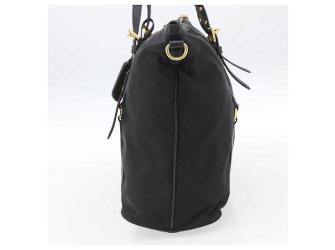 PRADA Tote Bag Nylon Black Gold - vista 4