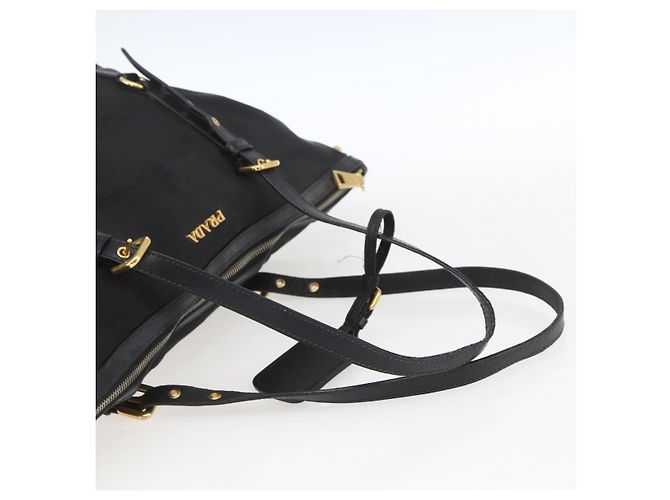 PRADA Tote Bag Nylon Black Gold - vista 7