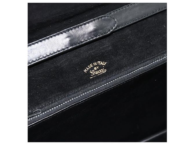 GUCCI Shoulder Bag Suede Black Gold - vista 10