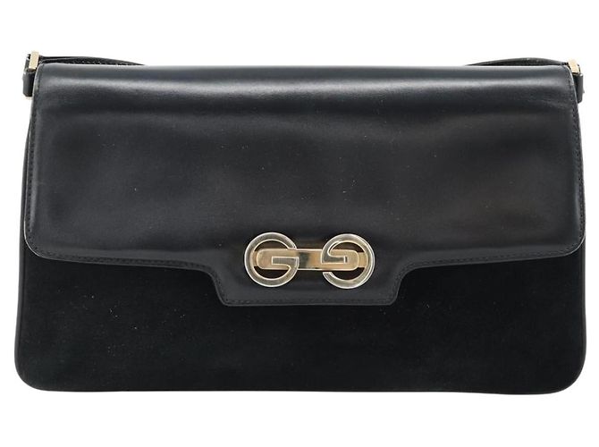 GUCCI Shoulder Bag Suede Black Gold - vista 13