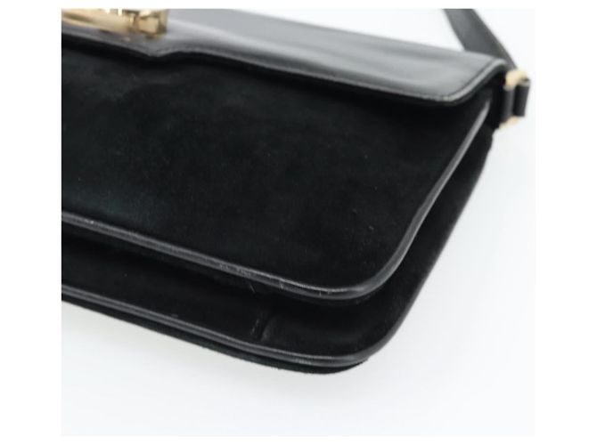 GUCCI Shoulder Bag Suede Black Gold - vista 14