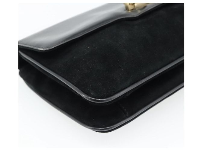 GUCCI Shoulder Bag Suede Black Gold - vista 15