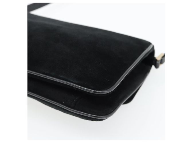GUCCI Shoulder Bag Suede Black Gold - vista 16