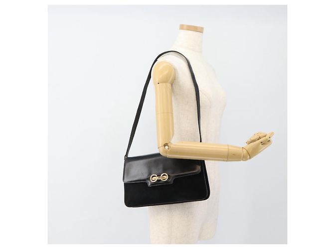 GUCCI Shoulder Bag Suede Black Gold - vista 23