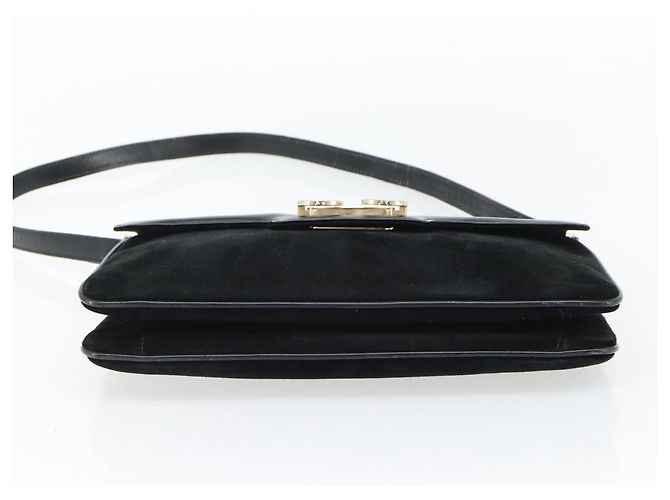 GUCCI Shoulder Bag Suede Black Gold - vista 9