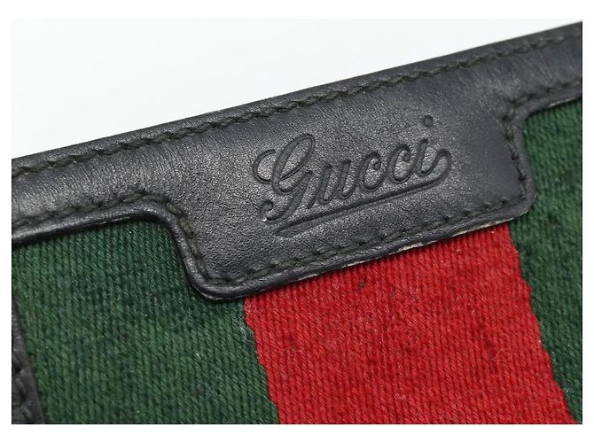 GUCCI GG Implementation Web Sherry Line Bag Black Silver Red 269379 - vista 17