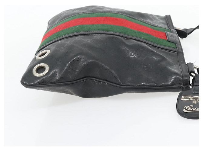 GUCCI GG Implementation Web Sherry Line Bag Black Silver Red 269379 - vista 4