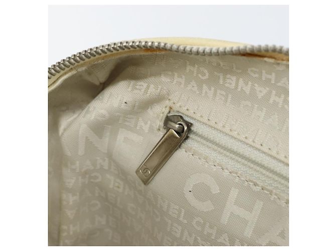 CHANEL Tote Bag Canvas Leather White Silver CC - vista 20