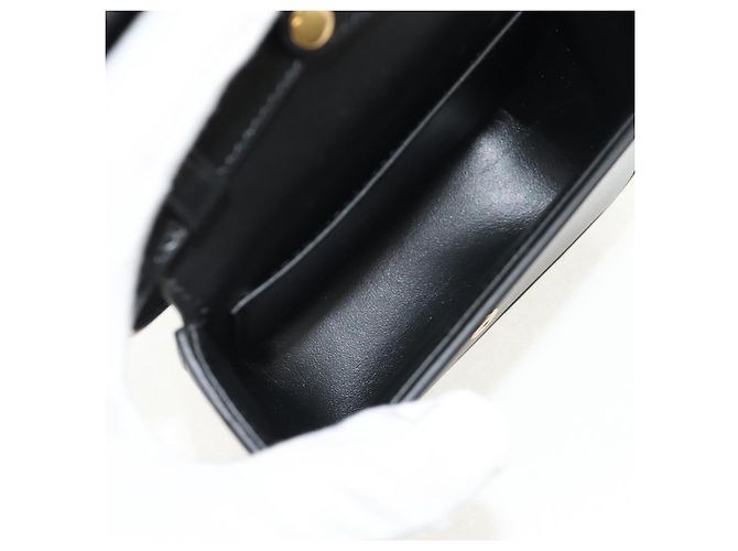 Céline CELINE Mini Triomphe Shoulder Bag Leather Black Gold - vista 17