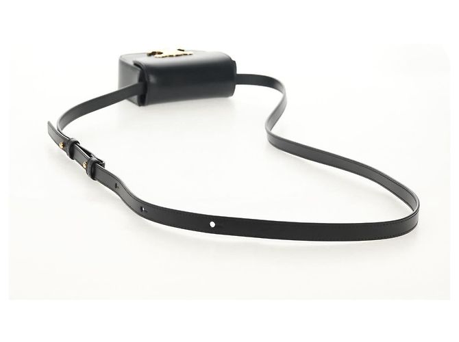 Céline CELINE Mini Triomphe Shoulder Bag Leather Black Gold - vista 6