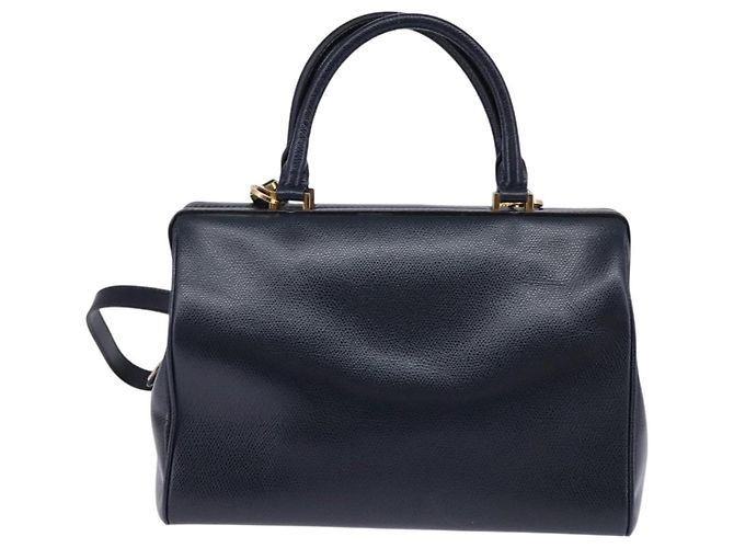 Céline CELINE Hand Bag Leather 2way Navy Gold - vista 13