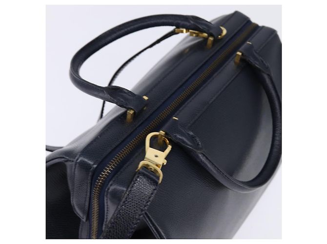 Céline CELINE Hand Bag Leather 2way Navy Gold - vista 6