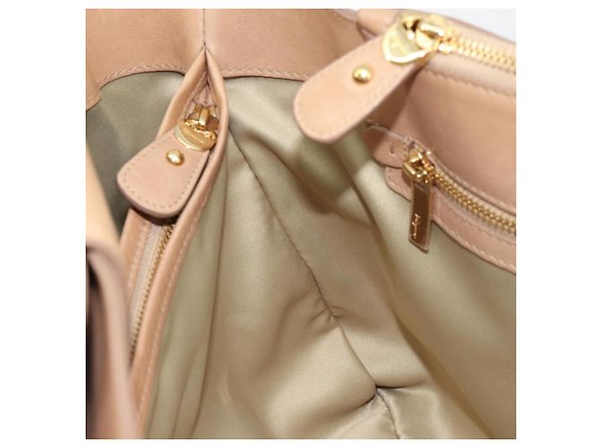 Salvatore Ferragamo Gancini Handtasche Leder Beige Gold - Ansicht 12