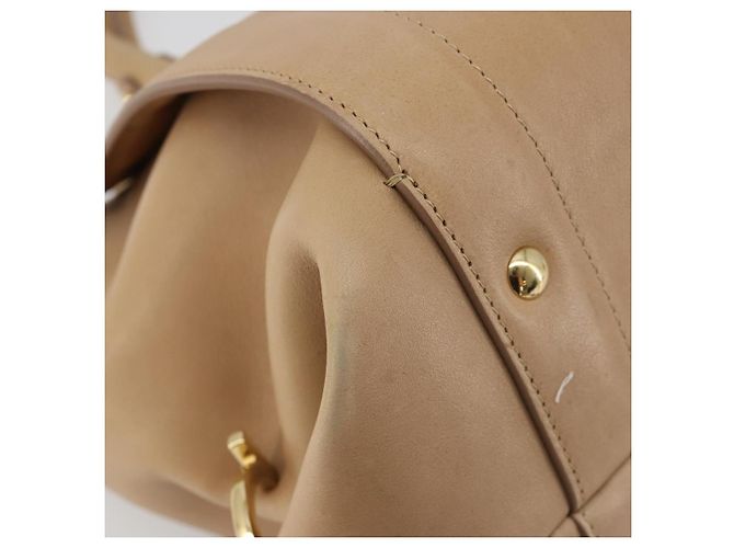 Salvatore Ferragamo Gancini Handtasche Leder Beige Gold - Ansicht 15