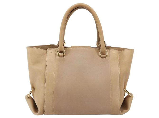 Salvatore Ferragamo Gancini Handtasche Leder Beige Gold - Ansicht 2