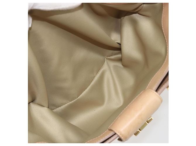 Salvatore Ferragamo Gancini Handtasche Leder Beige Gold - Ansicht 26