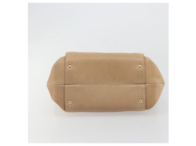 Salvatore Ferragamo Gancini Handtasche Leder Beige Gold - Ansicht 5