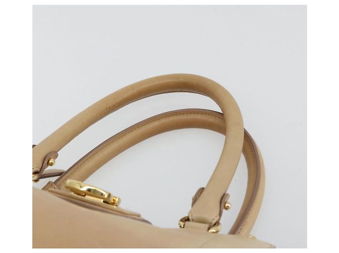 Salvatore Ferragamo Gancini Handtasche Leder Beige Gold - Ansicht 8