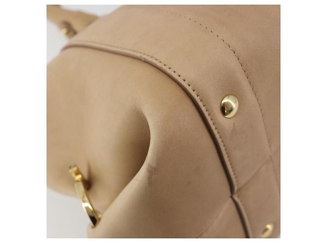 Salvatore Ferragamo Gancini Handtasche Leder Beige Gold - Ansicht 9