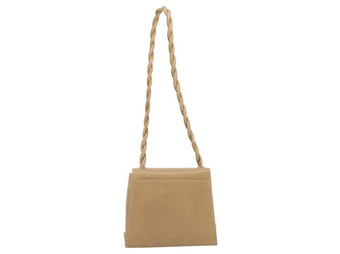 CHANEL Shoulder Bag Caviar Skin Beige Gold CC - vista 2