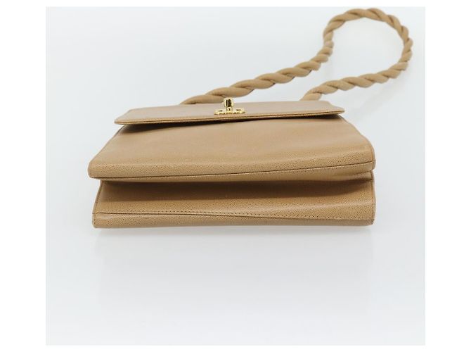 CHANEL Shoulder Bag Caviar Skin Beige Gold CC - vista 5
