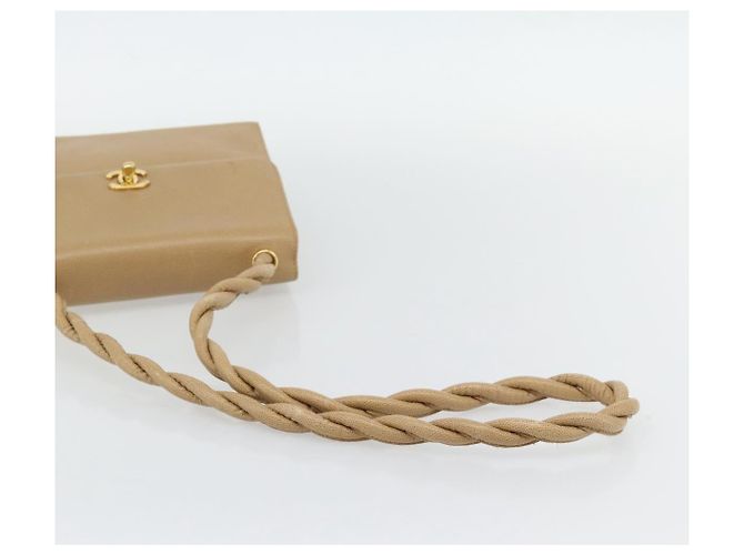 CHANEL Shoulder Bag Caviar Skin Beige Gold CC - vista 7