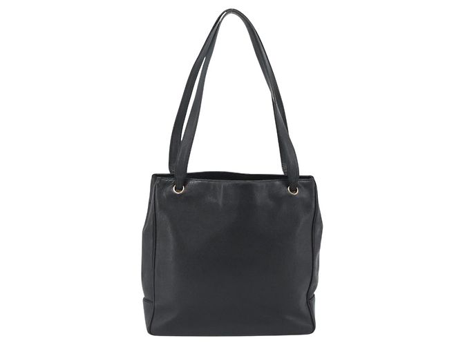 CHANEL COCO Mark Tote Bag Caviar Skin Black Gold CC - vista 2