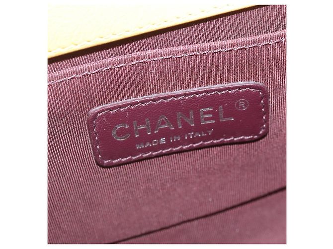CHANEL Matelasse 20 Chain Boy Chanel Shoulder Bag Velor Yellow CC - vista 20
