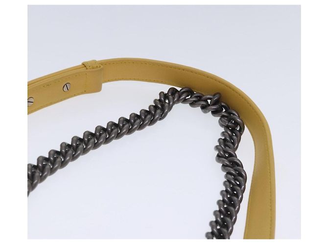 CHANEL Matelasse 20 Chain Boy Chanel Shoulder Bag Velor Yellow CC - vista 8