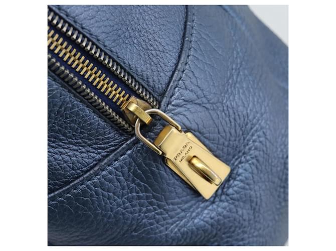PRADA Hand Bag Leather Blue Gold - vista 18