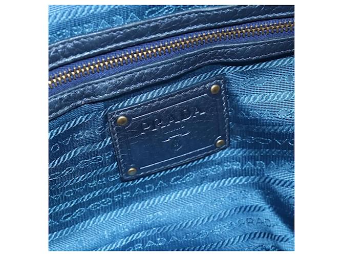 PRADA Hand Bag Leather Blue Gold - vista 21