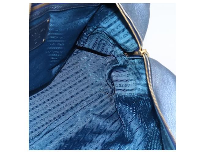 PRADA Hand Bag Leather Blue Gold - vista 22