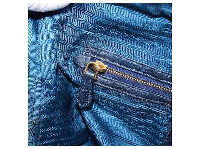 PRADA Hand Bag Leather Blue Gold - vista 24