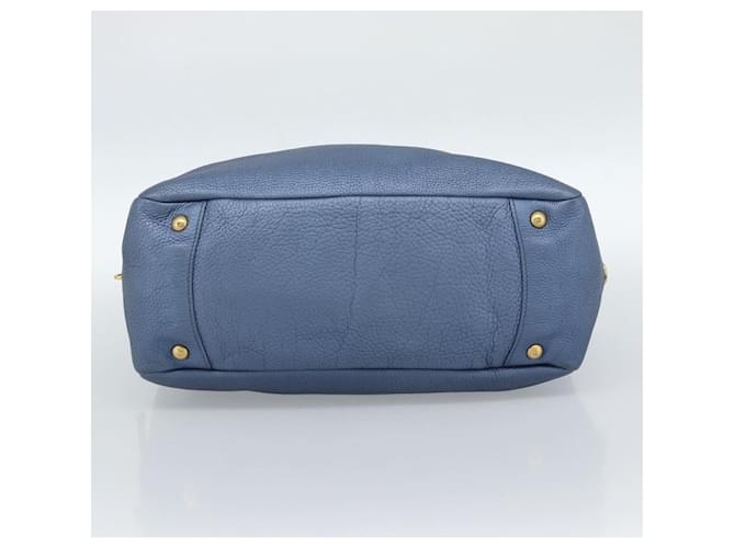 PRADA Hand Bag Leather Blue Gold - vista 5