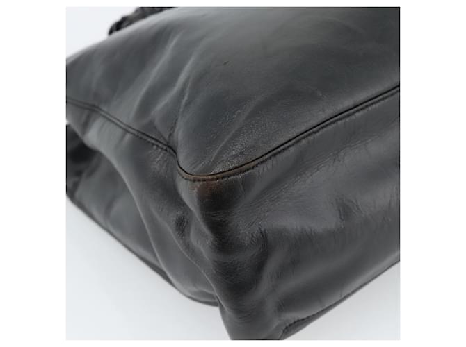 PRADA Plastic Chain Tote Bag Leather Black Silver - vista 14