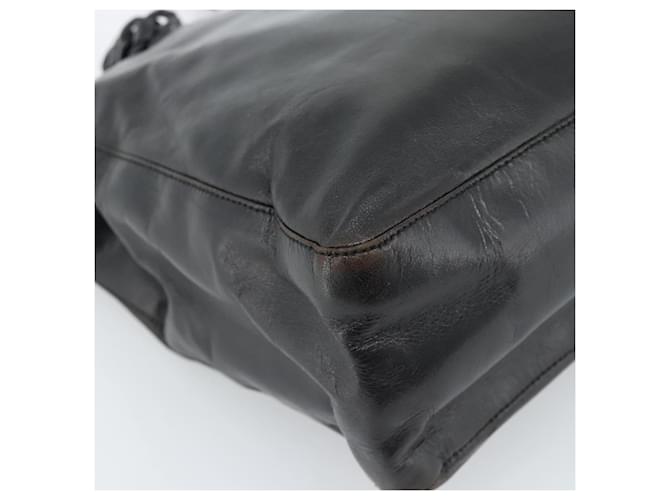 PRADA Plastic Chain Tote Bag Leather Black Silver - vista 16