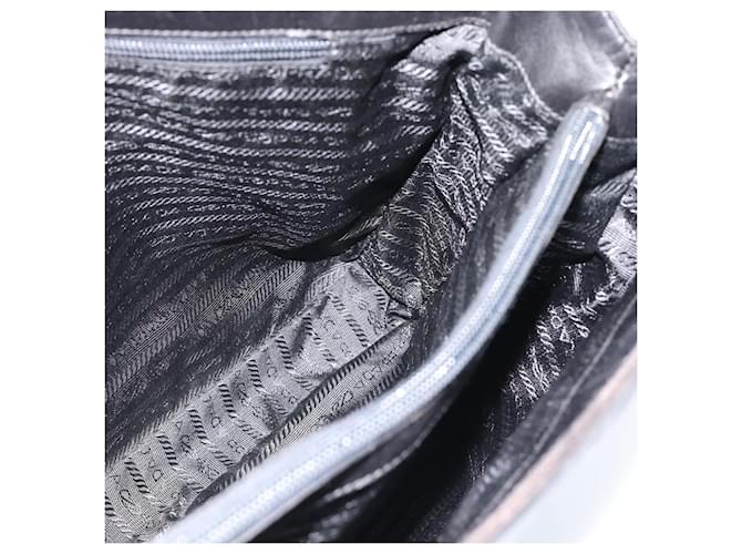 PRADA Plastic Chain Tote Bag Leather Black Silver - vista 17
