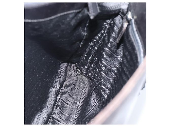 PRADA Plastic Chain Tote Bag Leather Black Silver - vista 18