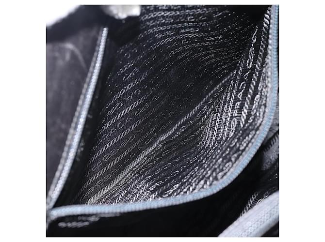 PRADA Plastic Chain Tote Bag Leather Black Silver - vista 20