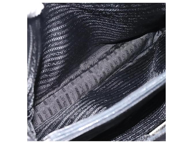 PRADA Plastic Chain Tote Bag Leather Black Silver - vista 23