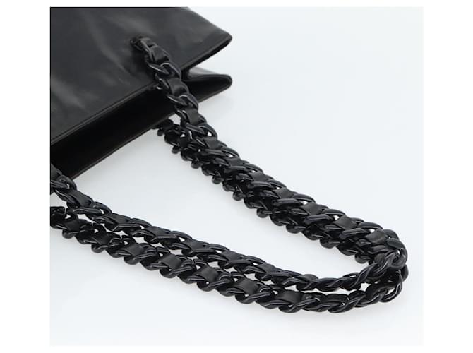 PRADA Plastic Chain Tote Bag Leather Black Silver - vista 7